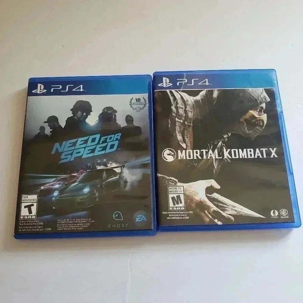 Play station 4 set of 2 games mortal kombat x & need for speed